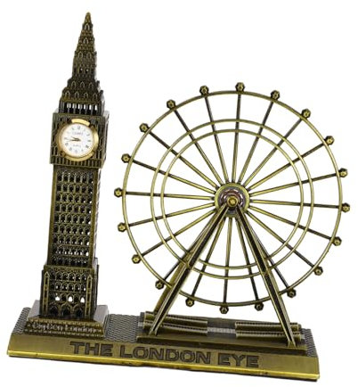 MUCKLILY Big Und London Eye Modell Legierungsbauwerk Als Britisches Souvenir Moderne Heimdekoration Für Tisch Oder Regalpräsentation
