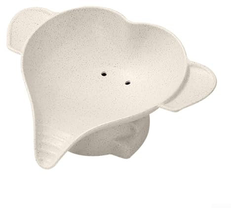 Porte-savon motif éléphant de dessin animé, accessoire de salle de bain élégant et fonctionnel pour savon (beige)