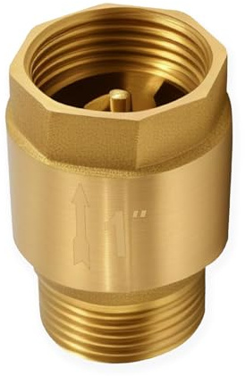 Messing Rückschlagventil Rückflussverhinderer Universal Rücklaufanhebung Rücklaufventil Wasser,Rostfrei und Wasserdicht für Heizungs, Garten, Waschmaschine (1zoll-AG zu IG)
