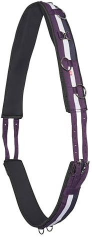 Imperial Riding Longiergurt „IRH Deluxe Extra“, ergonomische Formgebung mit Widerristfreiheit und Metallringen, Brombeere-Weiß-Navy, Full