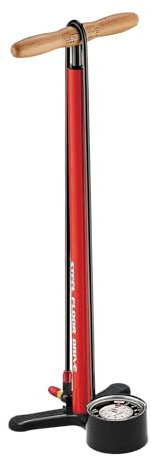 LEZYNE Steel Floor Drive-Manomètre 3 5 Pompe à Pied Mixte Adulte, Fire Red, Analog Gauge/Standard Size