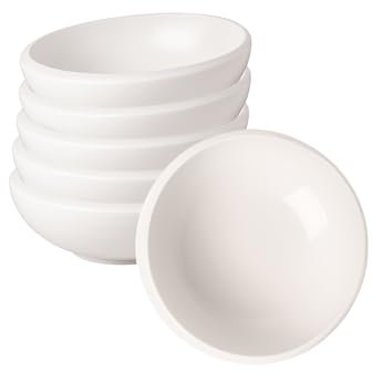 Villeroy & Boch NewMoon Schälchen 6er Set, 13 cm, Kleine Schale für köstliche Desserts oder Soßen, Premium Porzellan, weiß, spülmaschinengeeignet