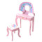 WOOMAX Teamson Kids - Tocador Infantil para niñas Arco Iris con Taburete y Espejo, Juguetes de Madera, Maquillaje para niñas (85397)