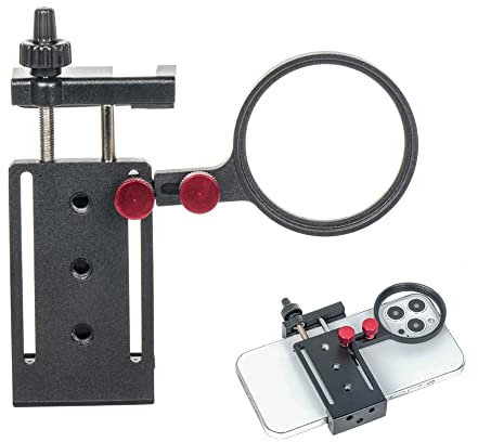 Came-TV Aluminum Phone Tripod Mount w 52mm Adapter for Filter and Lens w Cold Shoe Mount,Adjustable Clamp for iPhone 13 Pro Max Android Smartphones All Phones