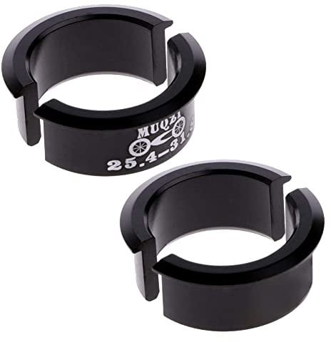 Saipor 4pcs Aluminum Alloy Bicycle Handlebar Shim Adapter Bike Spacers Bicycle Handlebar Conversion Sheet Accessory for MTB, Road, Mountain, Fixed Gear Bike (25.4mm to 31.8mm)
