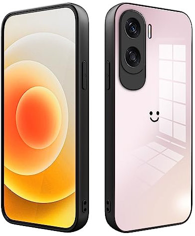 XINYEXIN Coque pour Honor 90 Lite 5G Case, Étui Housse de Téléphone en Verre Dégradé, Coque Antichoc et Anti-Rayures Mode Ultra-Mince - Rose