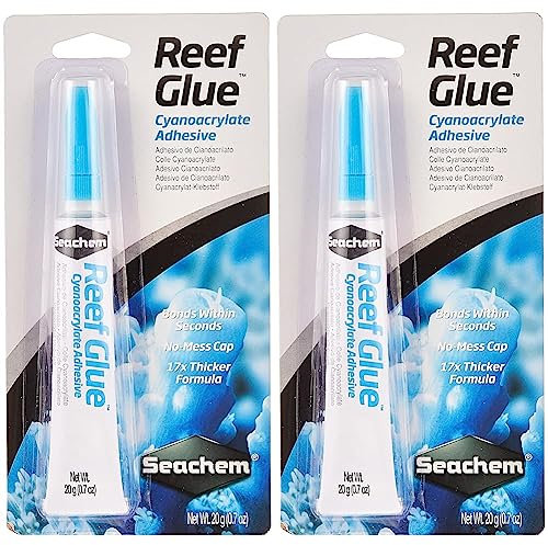 Seachem 67131150 Reef Glue Cyanoacrylate Gel Coral Frag Mounting, 20g (Pack of 2)