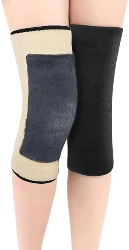 Kniewärmer Winter Unisex Knieschützer Gefüttert Verdickt Kniebandage Elastisch Beinstulpen Thermisch Beinwärmer Warm Knieschoner Kältebeständig Kniekompression Ärmel für Tanzen Yoga Sport 38cm XL