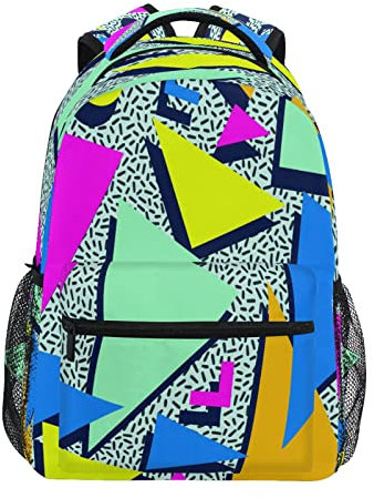 Aotximlat Retro 80er 90er Jahre Muster Schule Laptop Rucksack Kinder Mädchen Jungen Tasche Teenager Schulter Buch Tasche Gym Day Pack Computer Notebooks Taschen für Frauen Männer, siehe abbildung, One