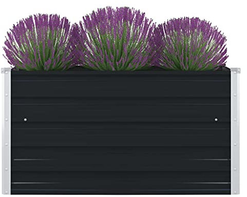 Gartenregal Kräuterbeet Pflanztisch Balkonschrank Hochbeet 100×100×45 cm Verzinkter Stahl Anthrazit Ideale Lösung für platzsparendes Gärtnern und gesunde Pflanzen