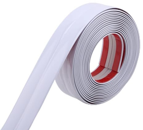 Trimold Multifunktionale Wandformung Trim Ecke Guards, Caulk Strip, Anwendung in Tischkante Türrahmen Baseboard für Schutz und Dekoration, Glänzend weiß, 5m x 4cm
