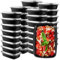 Bukamkom Lot de 50 boîtes à déjeuner portables de 946 ml avec couvercles, pour la préparation des repas, le camping, le pique-nique, le micro-ondes, le lave-vaisselle et le congélateur