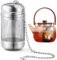 Wekuw Infuseur Thé, Filtre a The Inox Filtre Theiere Diffuseur Thé Infuseur a The Passoire à Thé avec Chaîne et Couvercle pour Thé Vrac, Épices, Herbes, Café