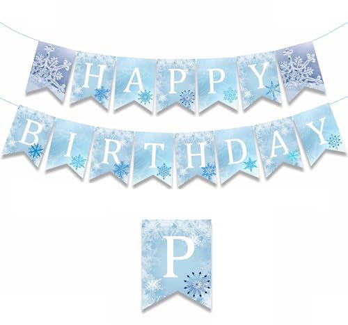 DUGEGAYL Winter Snowflake Geburtstagsparty Deko, 15Pcs Einzigartige Schneeflocken Geburtstagsdeko für unvergessliche Feste for Winter Wonderland Christmas Party Supplies Favors