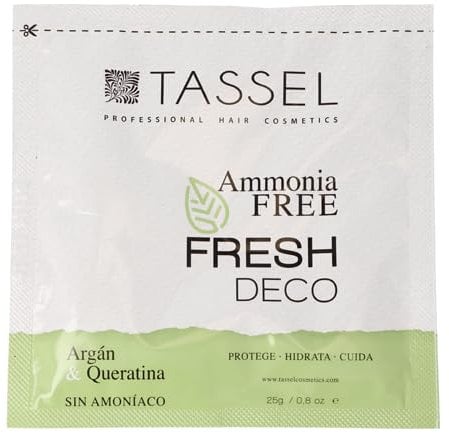 TASSEL Decoloración capilar SIN AMONIACO con Aceite de Argán y Keratina sobre 25 gr | Aclara hasta 9 tonos | Aclarado uniforme y cuidado del cabello | Decolorante pelo profesional
