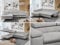 MKS MEBLE Ecksofa Sofa Grau, Wohnlandschaft L-Form mit Schlaffunktion und Bettkasten, Schlafsofa mit Bettkasten, Sofa mit Einstellbare Kopfstützen, Peter L - Hellgrau Velvet - Links Grau