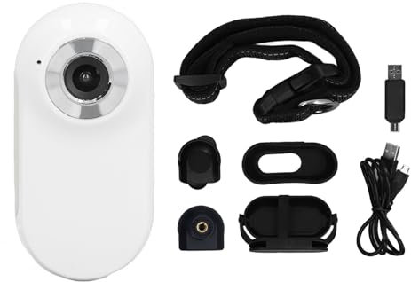 Srliya Katzen-Videokamera, Haustierhalsband-Kamera, 120-Grad-Objektiv, OTG-Verbindung, Videoaufzeichnung, Verstellbare Magnetische Katzen-Sportkamera für den Außenbereich (Weiß)