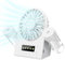 JIZZU USB Ventiladores de Sobremesa con 2 Pulverizadores, Mini Ventilador Portátil con 4 Velocidades de Viento Ajustable, Ventiladores Pequeños con Pantalla LED para Casa, Oficina(Blanco)