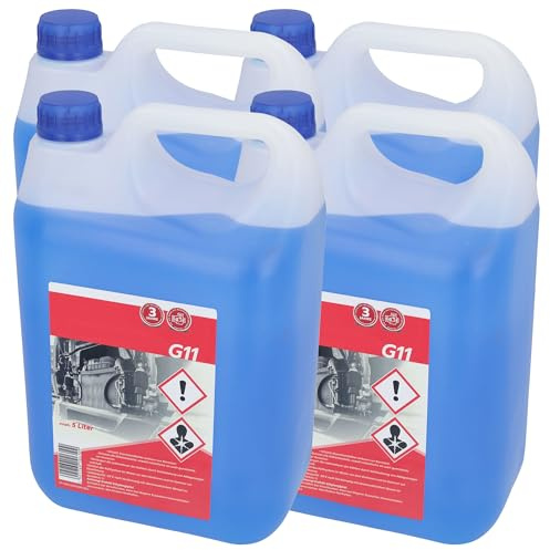 SAMETRUCK G12 / G11 Kühlerfrostschutz -80°C 5L Kühlflüssigkeit Konzentrat Antifreeze LKW PKW (G11 (Blau), 4X 5L)
