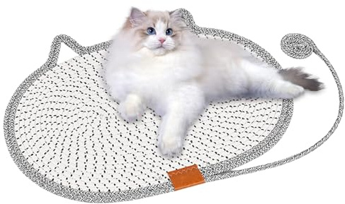 Yonuaret Tapis griffoir pour chat - Corde en coton - Avec pour chats - Accessoire pour animaux de compagnie - Simulation de chasse - Stimulation mentale de mouvement et réduction de l'ennui