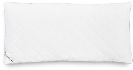 Lumaland hochwertiges Kopfkissen Kopfkissen Steppkissen Kochfest atmungsaktiv mit Reißverschluss 40 x 80 cm aus silikonisierten Polyesterhohlfaser-Flocken Füllgewicht 800 g doppelseitig gesteppt