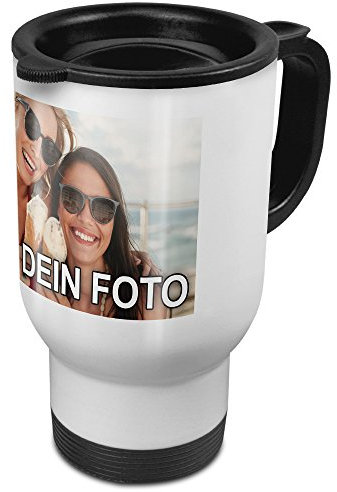 PhotoFancy® - Thermobecher mit Foto Bedrucken - Coffee to Go Becher Personalisieren - Thermo-Tasse mit eigenem Motiv selbst gestalten