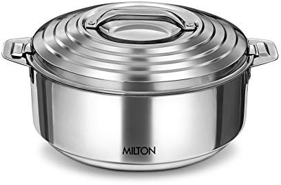 MILTON Galaxia 5000 Double Walled Stainless Steel Casserole, 4.56 litres, Silver | PU Insulated | Hot & Cold | Hygiene | Odourless
