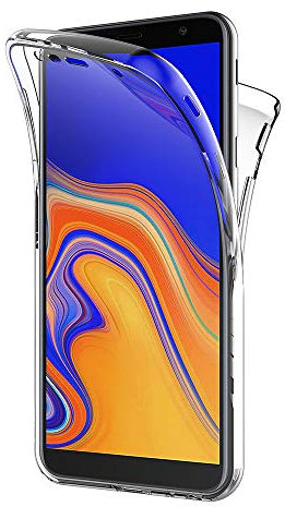 AICEK Samsung Galaxy J4 Plus Hülle, 360°Full Body Transparent Silikon Schutzhülle für Samsung J4 Plus Case Durchsichtige TPU Bumper Galaxy J4 Plus Handyhülle (6,0 Zoll)