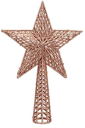 Widdle Wonderland Glitter Collection Christmas Tree Decoration - 25cm Tree Top Star Rose Gold 8500