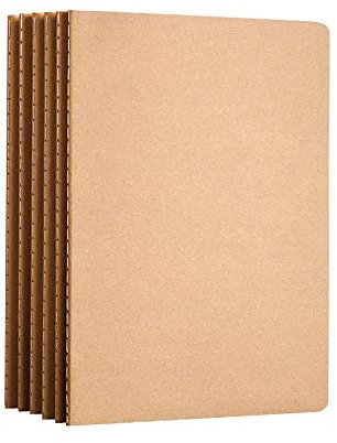 AiYoYo 6 STK Klein Notizbuch leeres 21.0x14.3cm Skizzenbuch(100g/m²) Kraft Cover Notizhefte blanko(30 Blatt) Notizbücher Ideal als Schreibblock Zeichenblock