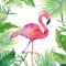 20 Servietten Flamingo im tropischen Wald | Dschungel | Tiere | Sommer 33x33cm