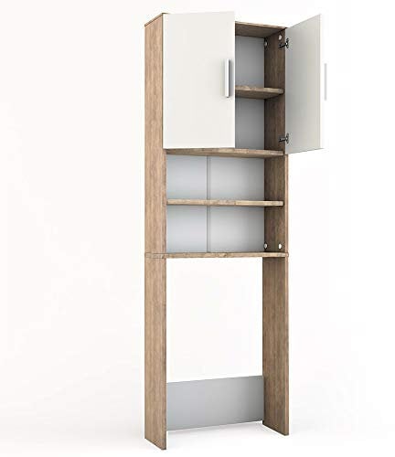 Vicco Mobile lavatrice, Bianco/Sonoma, 64 x 190 cm