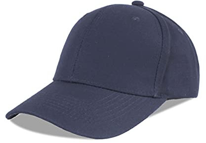 LANGZHEN Baumwolle Outdoor Kleinkind Mädchen Jungen Plain Baseball Cap Baby Infant Strukturierte Verstellbare Hut für Kinder Sonnenhut (M-Navy)