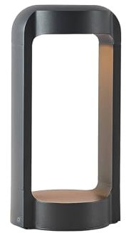 Lucande LED Außenleuchte Habsa (Modern) in Schwarz aus Aluminium (1 flammig,) - Wegeleuchte Pollerleuchte Wegelampe Sockelleuchte