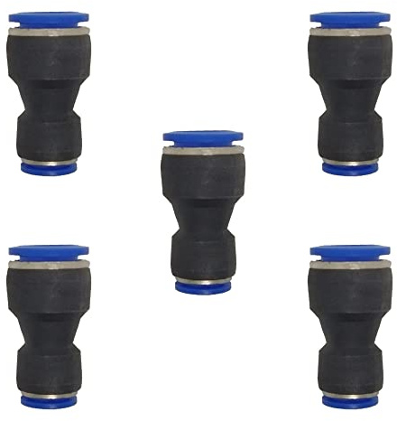 Pneumatischer Schnellverbinder, 16 mm Außendurchmesser x 10 mm Außendurchmesser, Steckverbindung, gerader Reduzierstück, Verbindungsstück, Verbindungsstück, Kupplung, 5 Stück