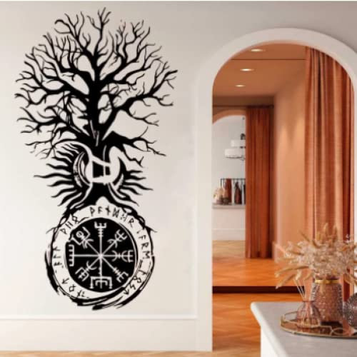 Arbre de Vie Stickers Muraux Ancienne Amulette Sort Divination Art Moderne Chambre Chambre Salon Décoration Vinyle Sticker42x78cm