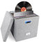 Woodoulogy Scatola grigia in lino per LP in vinile, impilabile con coperchio e maniglia – Capacità 50+ dischi, organizer per album e documenti
