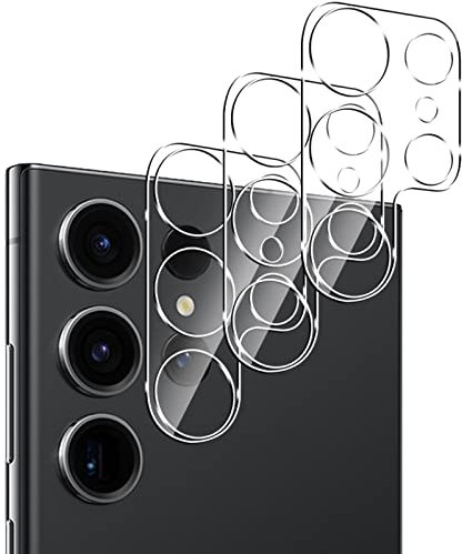 QULLOO Kamera Schutzfolie für Samsung Galaxy S23 Ultra, 9H Härte Kamera Panzer Schutz Glas Anti-Kratzen HD Kameraschutz für Galaxy S23 Ultra 5G - 3 Stück