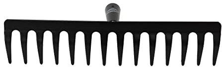 Amig - Rastrello da Giardino | Rastrello Metallico in Acciaio con 10 Denti Robusti per Rastrellare e Lavorare la Terra | Attrezzi per Orto e Giardinaggio in Colore Nero| Misure: 250 mm.