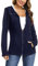 Aottori Felpa Donna con Cappuccio e Zip Giacca Sportiva Leggero Hoodie Cotone Manica Lunga Sweatshirt Aperto con Tasche e Cerniera Felpe Casual Classico Primavera Autunno Blu Navy M