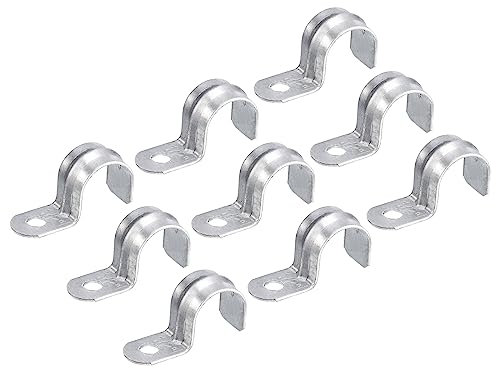 sourcing map 25pcs 20mm Attache Fixer Grillage Rigide Traille Trou Tube Collier Serrage Clip Fixation Tuyau Sangles Zinc Plaqué Acier Renforcé pour EMT Conduit