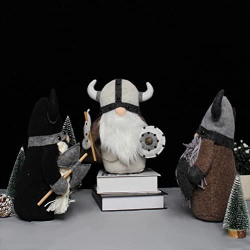 Alomejor Wikinger-Krieger Pl¨¹schpuppe f¨¹r B¨¹cherregal Wohnzimmer Tischdekoration Mittelgro?e robuste Dekofigur mit detailliertem Design vielseitig als Schreibtischschmuck