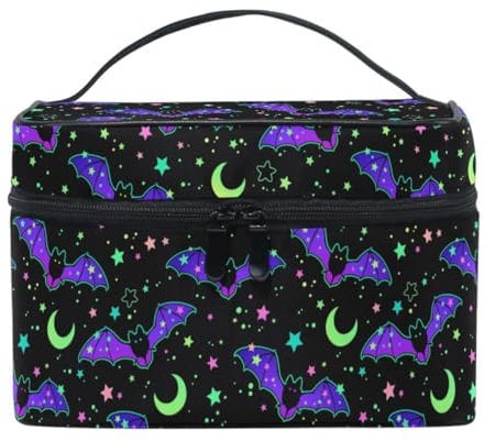 ZOEO Makeup Train Case Purple Mermaid Scales Marble Fish Light Summer Gold Korean Carrying Portable Zip Travel Cosmetic Brush Bag Organizer Large for Girls Women, C001, L