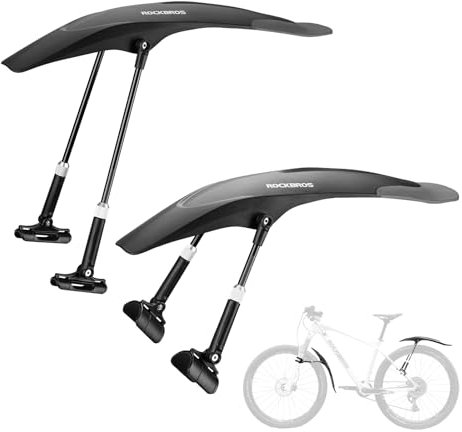 ROCKBROS Fahrrad Schutzbleche Set Vorne+Hinten Fahrradschutzblech Verstellbare Universale Flexible Steckschutzbleche mit Streben 26-29 Zoll Räder Innovativ Montage für MTBs Citybikes Rennräder