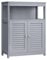 VASAGLE Armario del Baño, Mueble Baño, Armario de Cocina, Organizador con Compartimiento Abierto, Armario Almacenaje con 2 Puertas, 30 x 60 x 80 cm, Gris Paloma BBC040G02