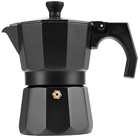 OQHAIR Cafetera Moka Pot Moka Pot Estufa eléctrica Café Aparatos de Cocina Cafetera Espresso Cafetera Mocha para el hogar para café con Cuerpo (Color: Negro, Tamaño: 3 Tazas) (Negro 3 Taz
