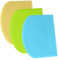 SURDOCA Dough Scraper Bench Scraper - 3P 5.9x4.3 Plastic Flexible Bowl Scraper, Sharp Edge & Angles Cake Scraper. Non-Slip Bakeware Decorating Tools Sculpting & Modeling Tools - Blue+Yellow+Green