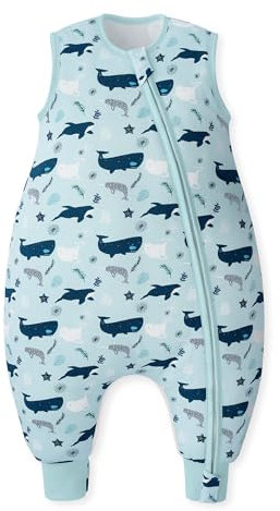 Unnivoll Baby Schlafsack mit Füßen 2,5 Tog Winterschlafsack Baby Baumwolle Schlafsack mit Beinen Babyschlafsack Warm und Weich 70 cm für Jungen Mädchen Hai