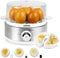 Duronic Electric Egg Boiler EB40 WE, Steamer for Eggs, Egg Cooking Machine, Automatic Egg Boiler Electronic Egg Poacher Machine for 7 Soft, Medium & Hard Boiled Eggs
