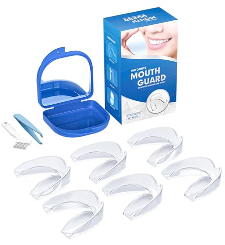 Mktoohzz Crunch Splint for Night 6 Stück, Gegen Bruxismus und Zähneknirschen, Transparent mit Spiegel, formbare Mundschutze
